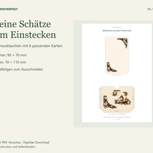 Originaler Winterpost-Bastelbogen mit Schmucktasche und passender Karte. Enthalten sind 6 Schmucktaschen mit 6 Karten; Taschenmaß 90 mal 70 Millimeter, Kartenmaß 70 mal 110 Millimeter.
