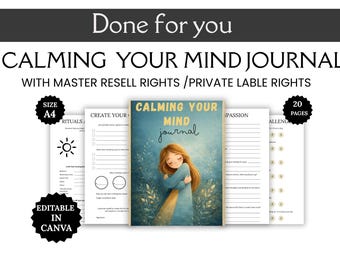 Canva-Vorlage für ein Tagebuch zur Beruhigung | Achtsamkeits- und Selbstfürsorge-Tagebuch | Bonus für Aufräum- und Reinigungsübungen | PLR MRR