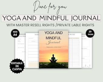 Yoga-Journal-Vorlage (Canva) | Yoga-Planer | Yoga-Tracker | PLR MRR | Digitaler Download