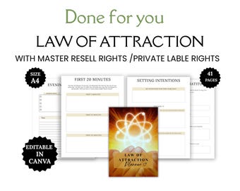 Planer zum Gesetz der Anziehung | Bearbeitbarer Canva-Planer | PLR MRR Digitales Produkt