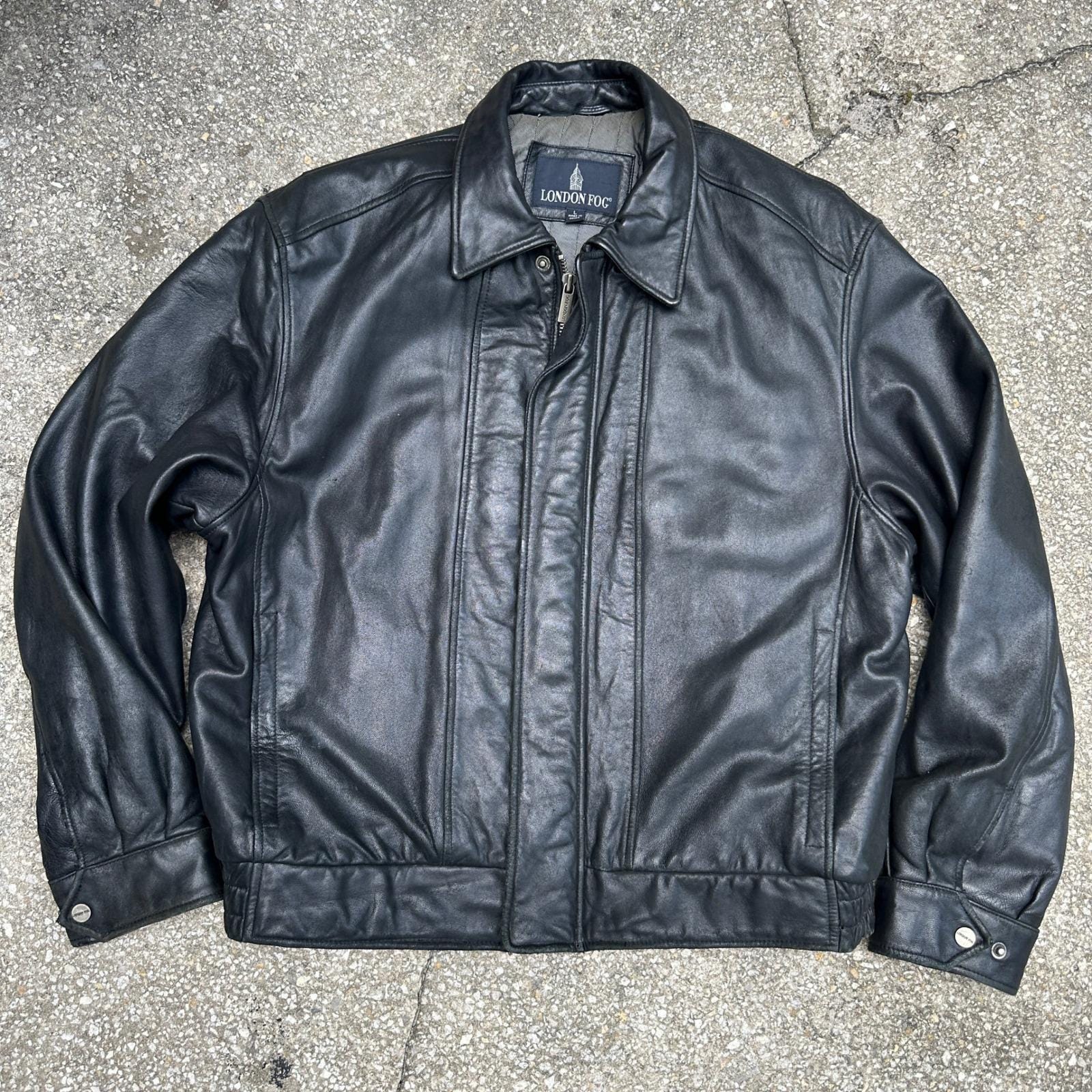 Mens London Fog Leather Jacket - Etsy
