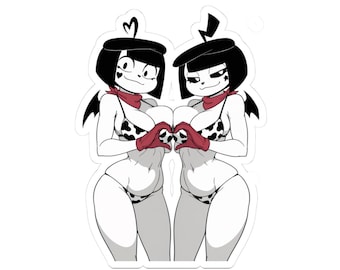 Bonbon & Chuchu - Mime And Dash - Twin Devil Girls kiss-cut stickers