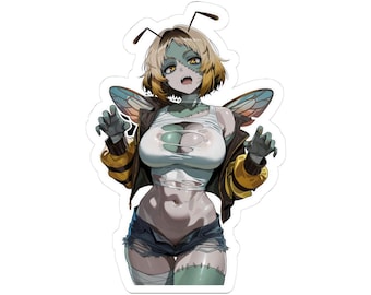 Apis Zombie Bee Girl Sticker Kiss-Cut Sticker | Halloween Anime Pinup Decal