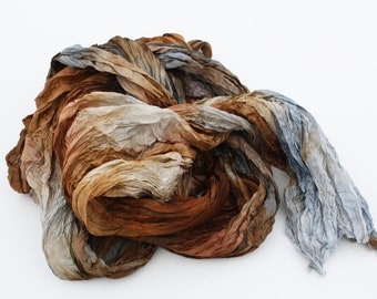 scarves, silk scarf - Simply Versailles-  brown, cognac, grey silk scarf.