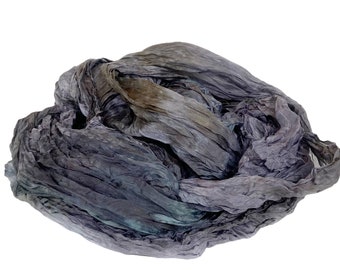 grey silk scarf - Stone Wall - grey, green-grey, brown-grey, gray silk scarf