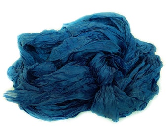 blue handdyed silk scarf - Mermaid Tail - blue, dark turquoise silk scarf