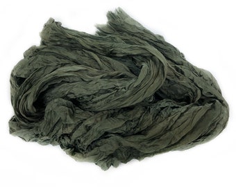 green silk scarf - Moss Fortress -  green silk scarf.
