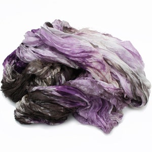 purple silk scarf - Amethyst -  light grey, purple, ecru, cream, black silk scarf.