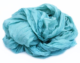 green silk scarf - Lucide green - light green, green, blue-green silk scarf