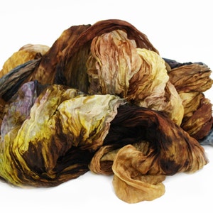 scarves, silk scarf -  Resonance - brown, cognac, yellow, purple silk scarf.