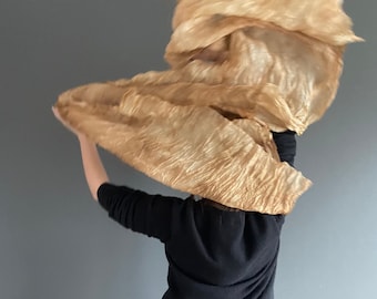 brown silk scarf - Sand of Egypt - beige, light brown, caramel silk scarf.