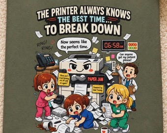 T-Shirt mit Druckerpanne, lustiges Medizin-T-Shirt, T-Shirt mit Krankenschwester-Humor