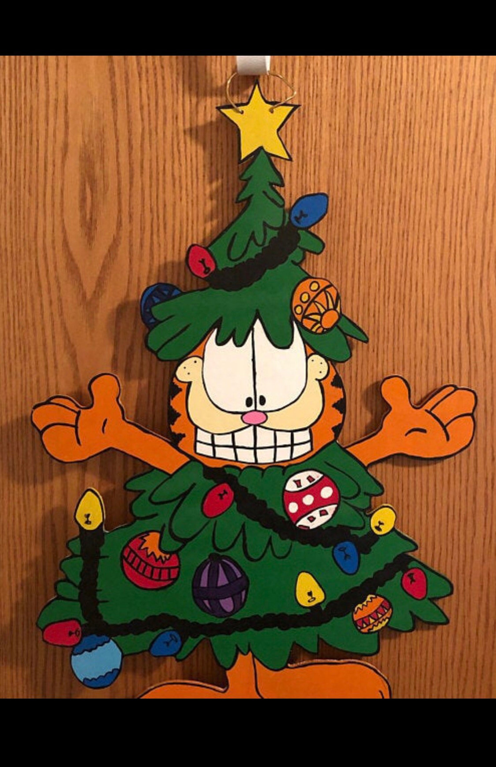 Christmas Door Hanger Cat Door Hanger Christmas Tree Door Etsy