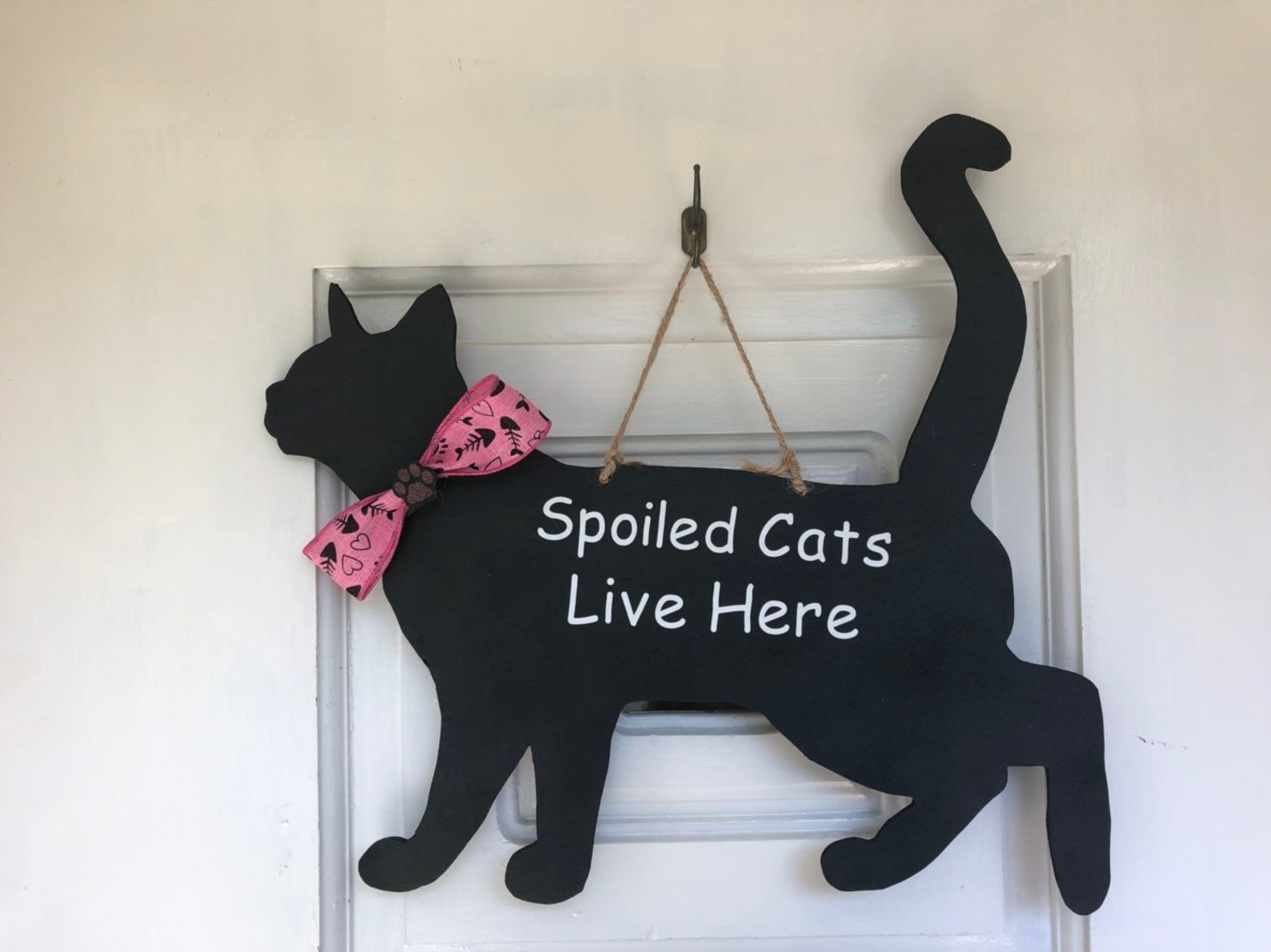 Cat Wooden Door Hanger Spoiled Cat Door Hanger Cat Wooden Sign Etsy