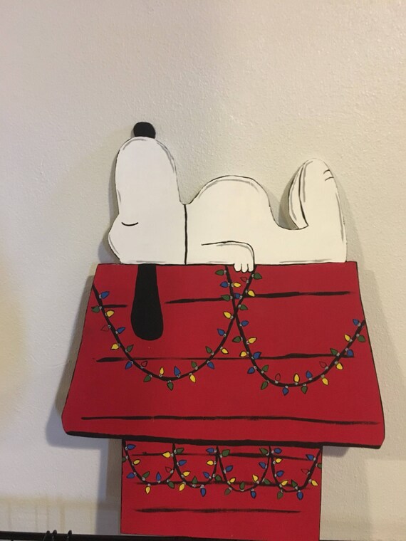 Snoopy Wooden Door Hanger Christmas Door Hanger Dog Door Etsy