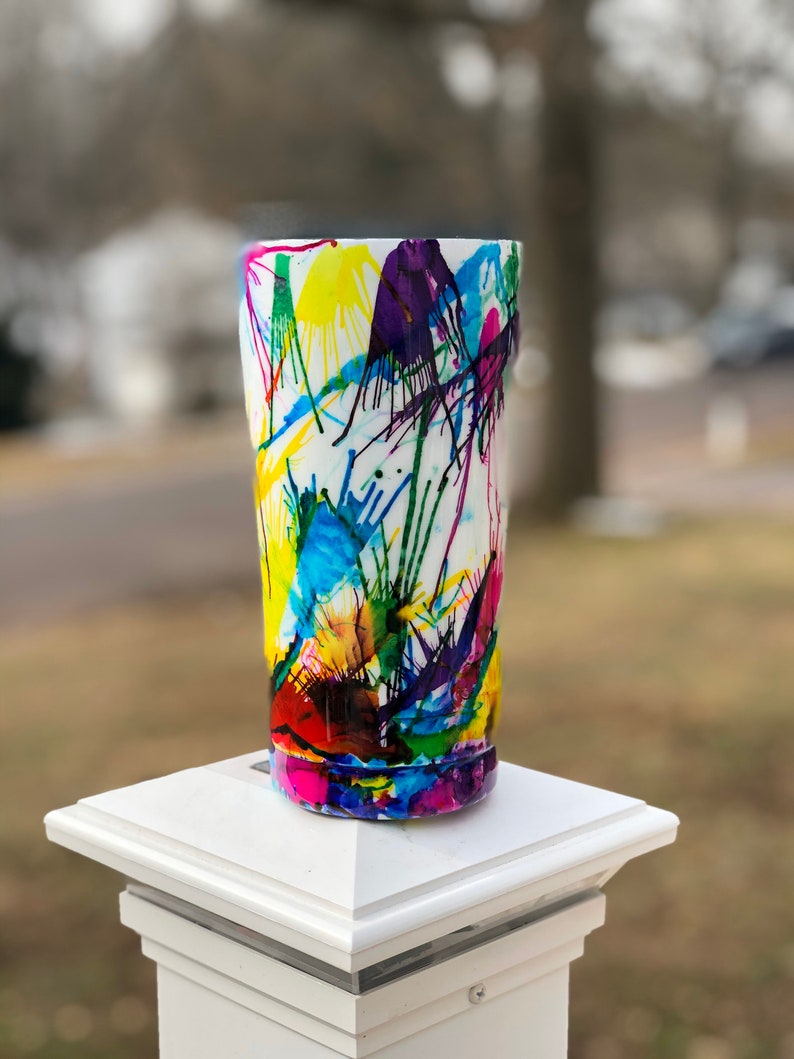 Hand painted tumbler Paint Tumbler Creativity is Messy Tumbler Etsy