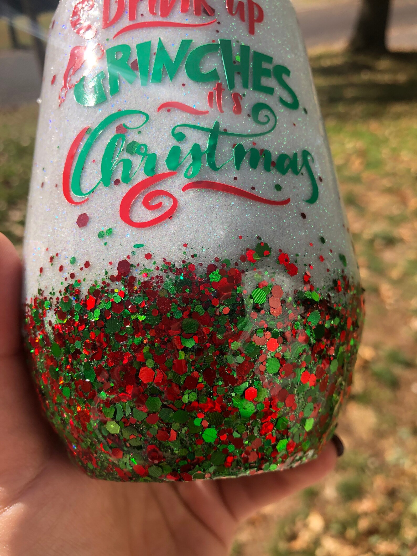 Christmas Glitter Tumbler Drink Up Tumbler Funny Wine