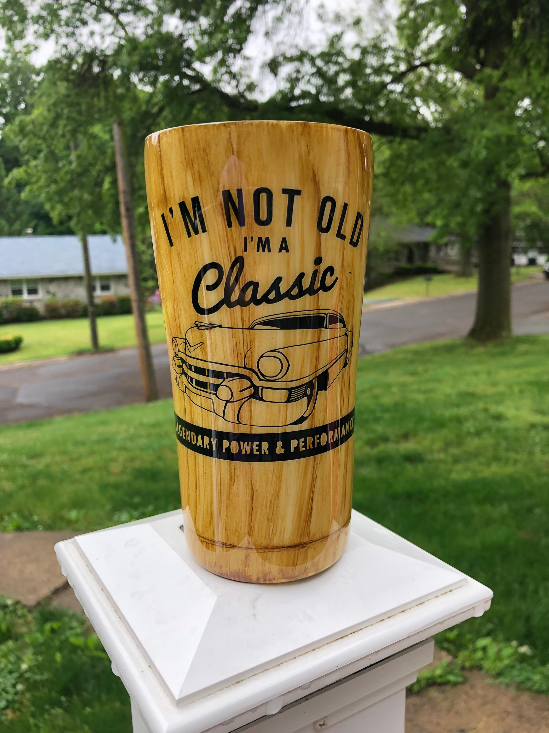 Wood Grain Tumbler Men's Tumbler Classic Car Tumbler Dad Etsy
