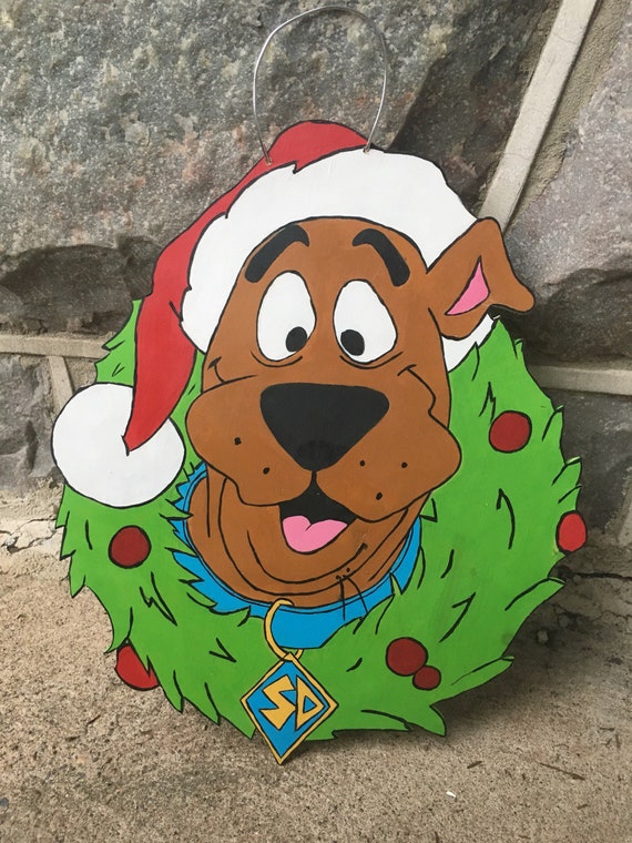 Scooby Doo Inspired Christmas Door Hanger Wreath Etsy