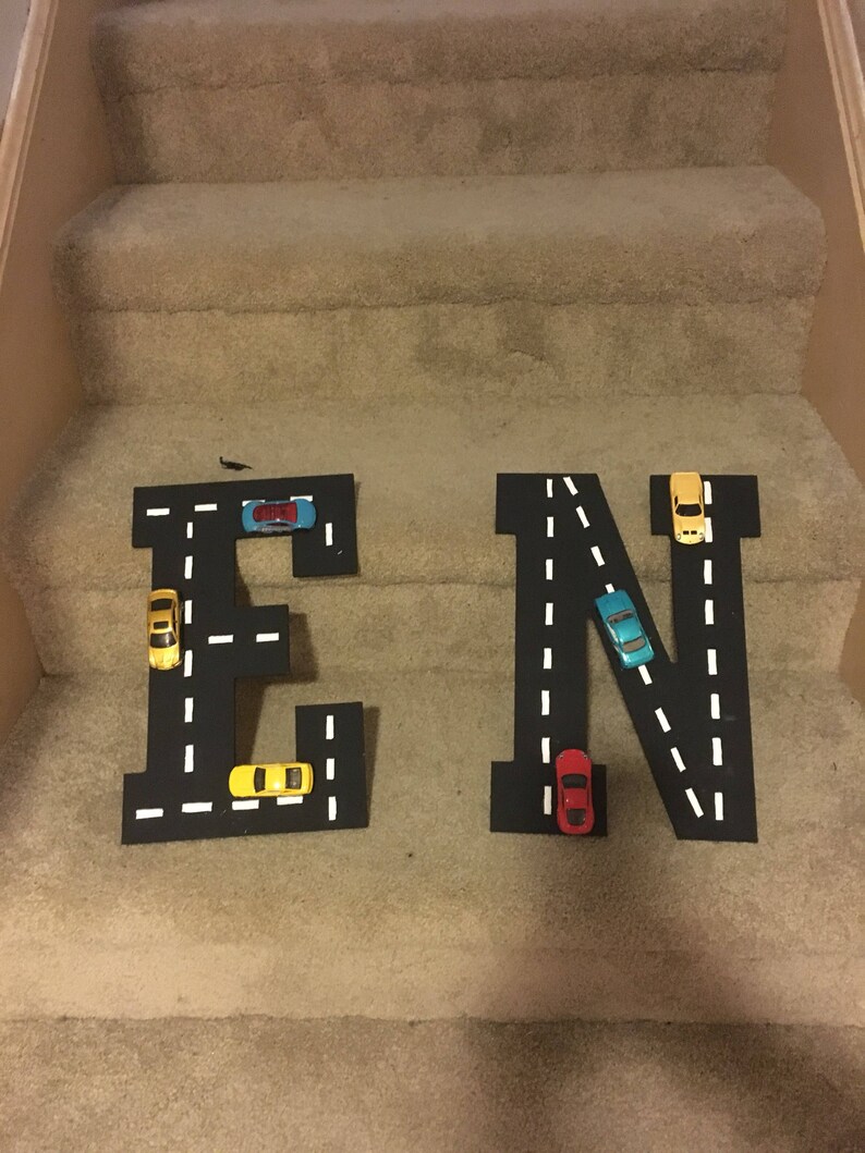 Hot Wheels Cars Inspired Room Decor Race Track Wooden Letter Kids Room Decor Race Car Decor Woodwn Letter