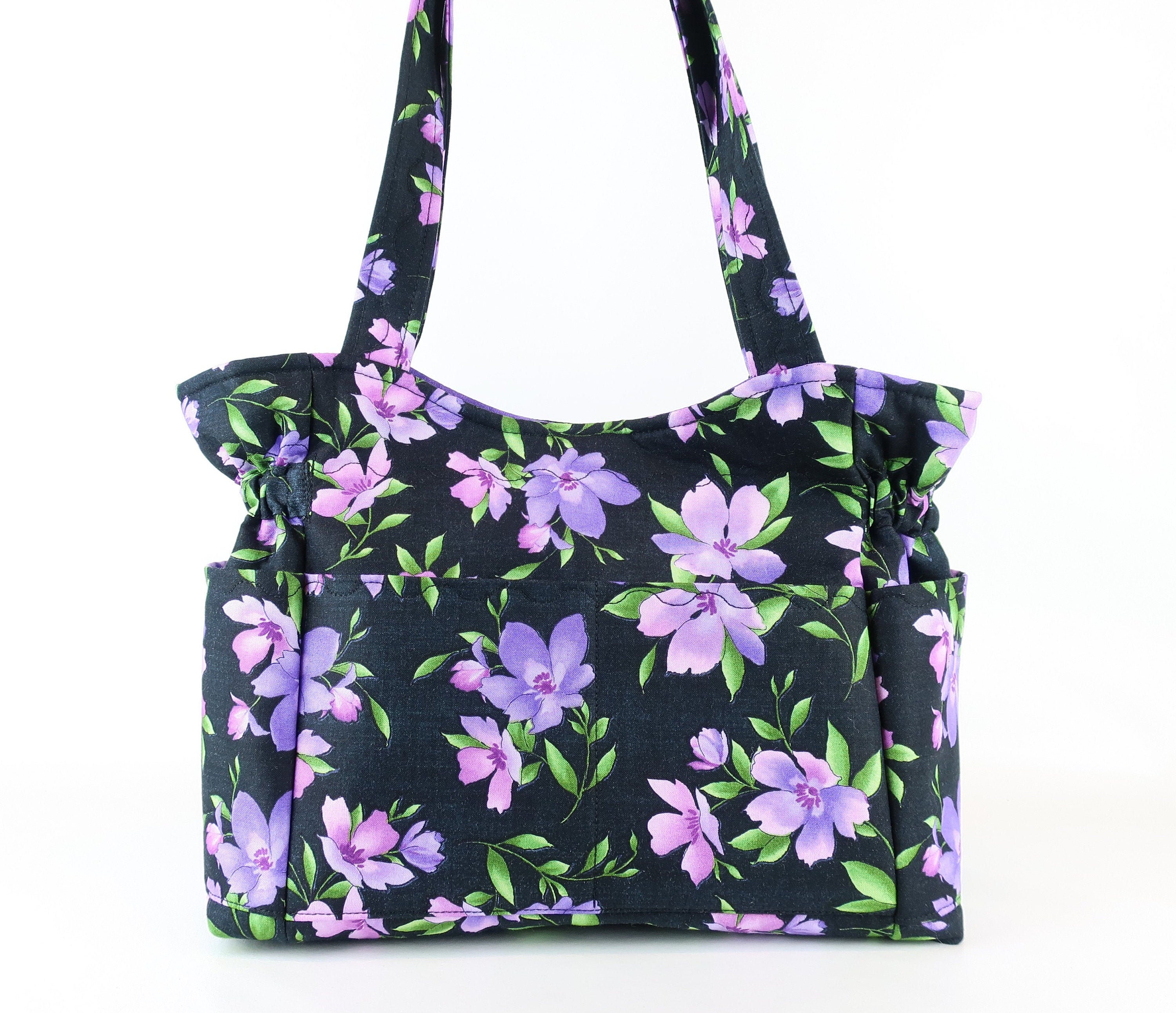 purple tote purse
