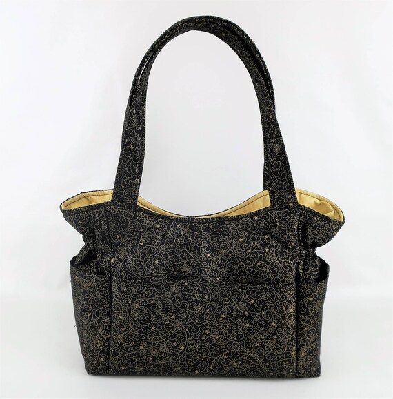 Shoulder Bag Purse Fall Winter Bag Black Gold Handbag