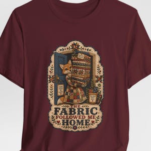Quiltning T-shirt, rolig rävdesign, present till quiltare