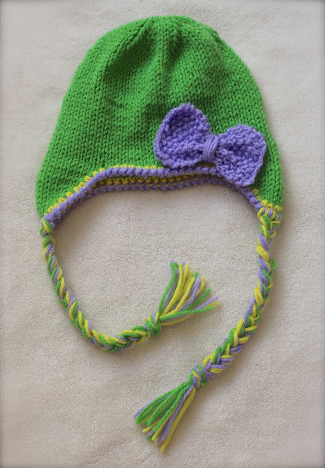 Green Beanie for Girls. Lime Green Beanies for Toddler Girls.