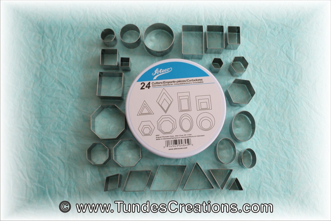 Ateco 24 Piece Geometric Shapes Cutter Set Etsy