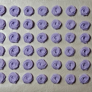 Royal Icing Flowers for Cookie Decorating, Swirl Roses, Pastel Purple ...