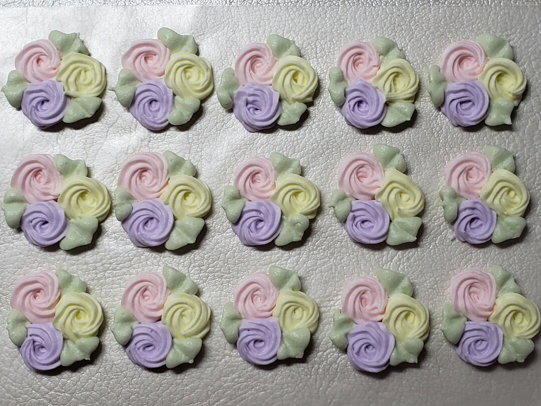 Royal Icing Flowers for Cookie Decorating Swirl Roses 3 Etsy
