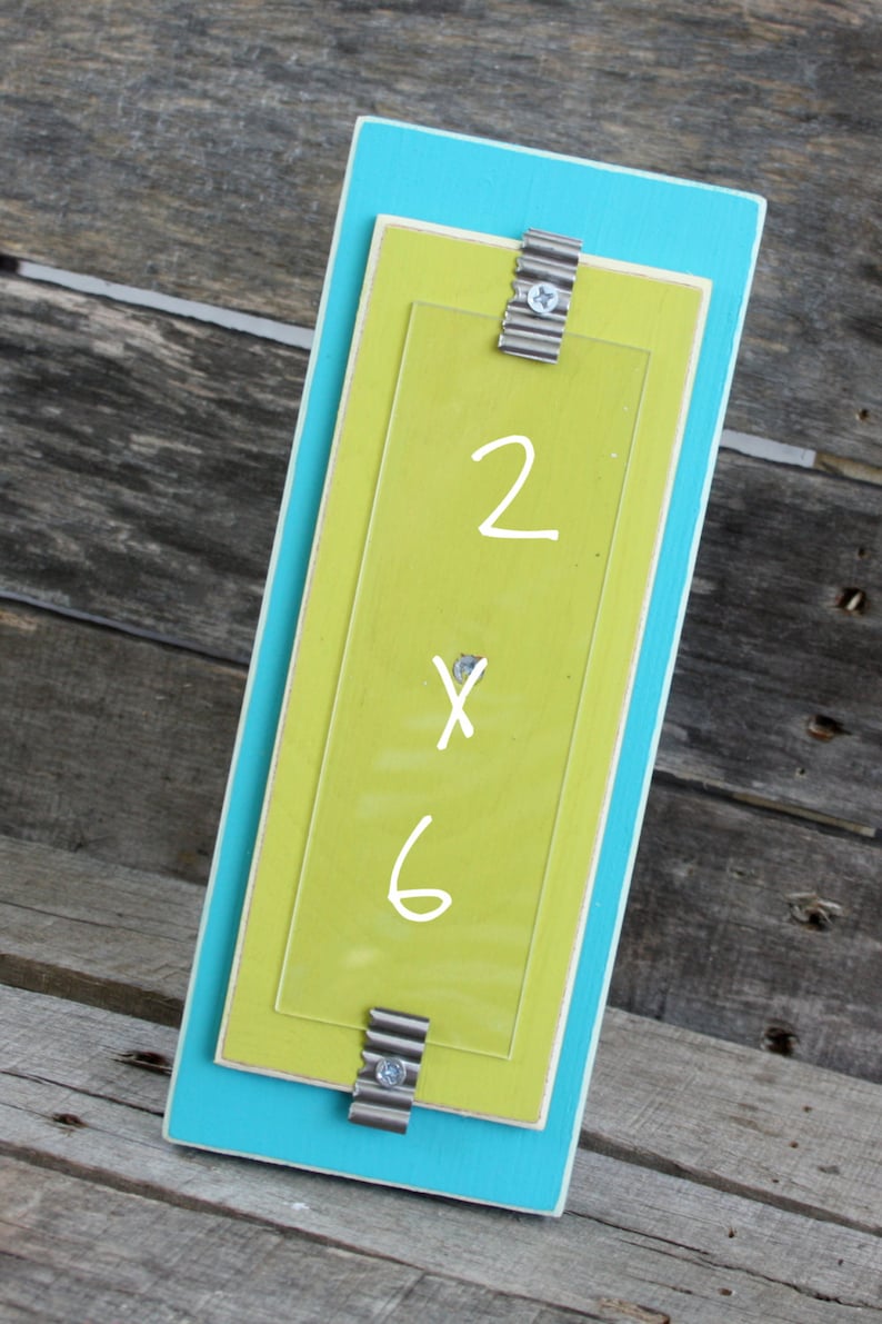 Aqua /& Lime Green Photo Booth Picture Frame Holds a 2 x 6 Photo Strip Distressed Edges