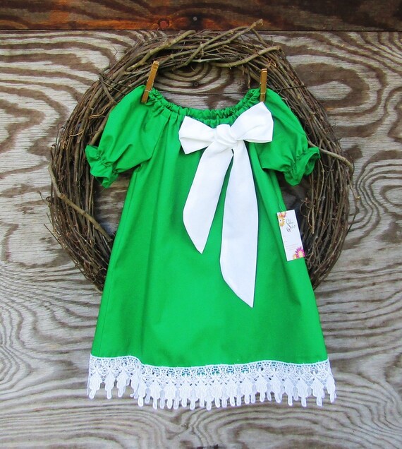 girls green holiday dress