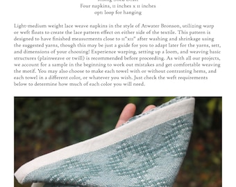 Handwoven Tea Towel 8-shaft Weaving Loom Draft Pattern Only Digital Download