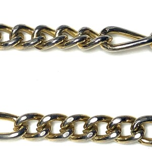 Vintage 14k Gold Plated Figaro Bracelet: Unisex Fashion Jewelry Link Chain image 5