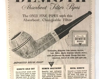 1947 Print Vintage Ad Willam DEMUTH Fine Pipe Tobacco Original Smoking Advertisement