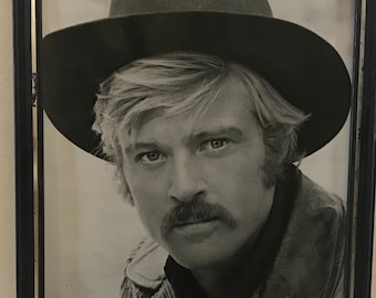 Vintage Photo, Black & White Framed Promo Movie Star Butch Cassidy -Real Photograph - Legend Actor - ROBERT REDFORD