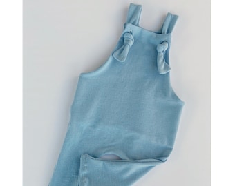 Overalls for kids, knotted overalls, blue overalls little boy, baby overalls, toddler overalls, unisex overalls, cute outfit for baby