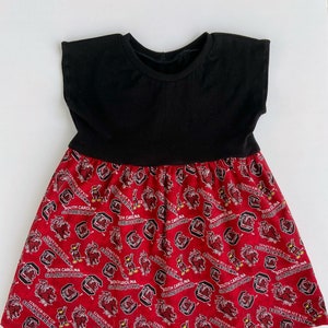 Girls Gamecock dress, Gamecock football dress, University of South Carolina, U of SC, handmade dress for girls, South Carolina dress
