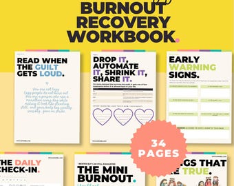 Quaderno di esercizi per il recupero dal burnout per adulti / Burnout in persone autistiche e con ADHD / PDF compilabile (stampa o digita) / Cura di sé e monitoraggio dell'energia per persone neurodivergenti