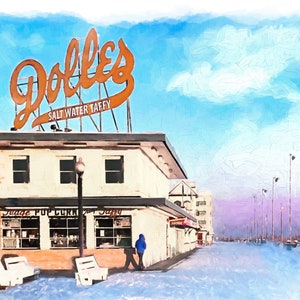 Rehoboth Beach Art Prints - Winter Dolles on the Boardwalk by Susan Thornberg