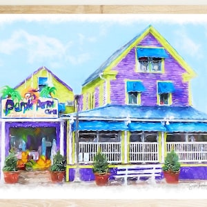 Rehoboth Beach Art Print - Purple Parrot by Susan Thornberg