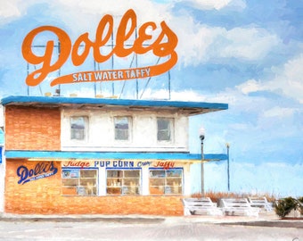 Rehoboth Beach Art Print - Dolles on the Boardwalk by Susan Thornberg
