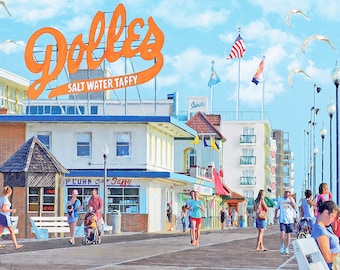 Rehoboth Beach Dolles, Delaware, Boardwalk, Coastal Art, Delaware Wall Art, Dolles Candy, Rehoboth Beach