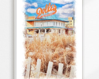 Rehoboth Beach, Delaware, Dolles Seagrass on the Boardwalk, Coastal Art, Delaware Wall Art, Dolles Candy, Rehoboth Beach