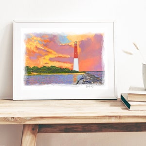 Long Beach Island Art Print LBI Barnegat Lighthouse by Susan Thornberg image 4