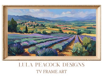 French Gouache Lavender Art Samsung Frame TV | Provence Style Digital Download | Lavender Field Wall Art | Instant Download