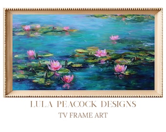 Monet Inspired Water Lillies Art Samsung Frame TV | Monet Style Digital Download | Colorful Wall Art | Instant Download