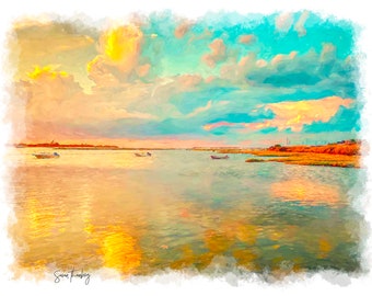 Long Beach Island Art Print - LBI Barnegat Bay by Susan Thornberg