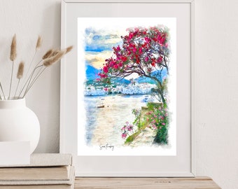 Cadaqués, Spain, Coast of the Mediterranean Sea by Artist Susan Thornberg